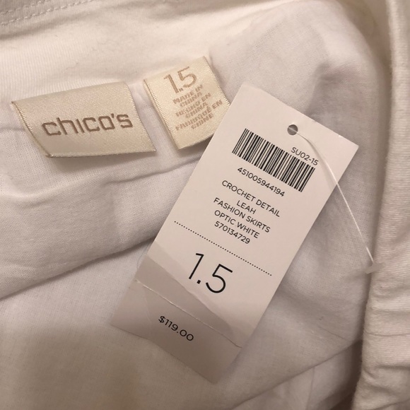 Chico’s white maxi skirt crochet bottom M - Picture 7 of 7